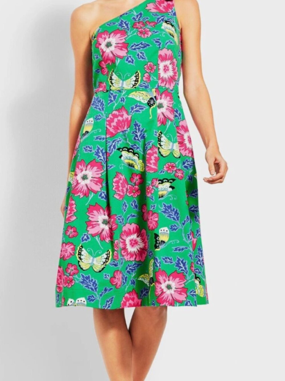 RSVP by Talbots one-shoulder fit-and-flare dress Sz 12P Petite Summer Dress!